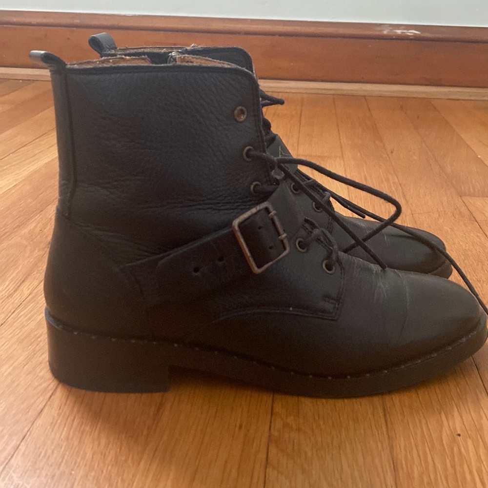 Sezane Black Combat Boots